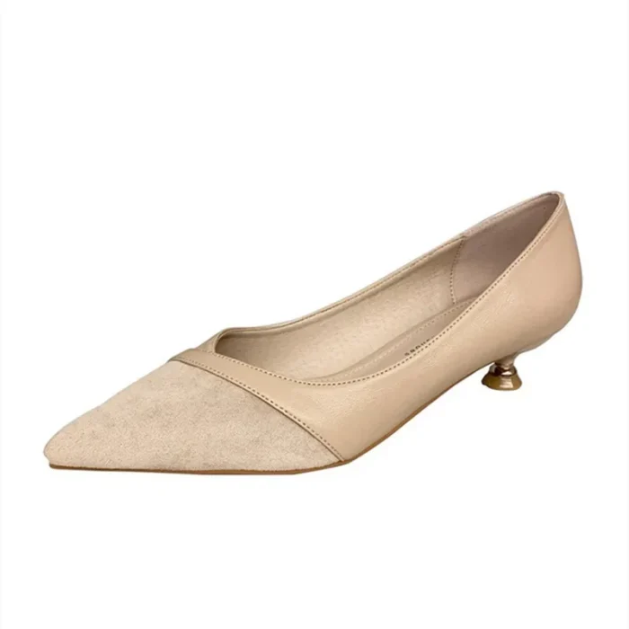 کفش زنانه مشکی نوک‌تیز پاشنه‌کوتاه - تصویر 1