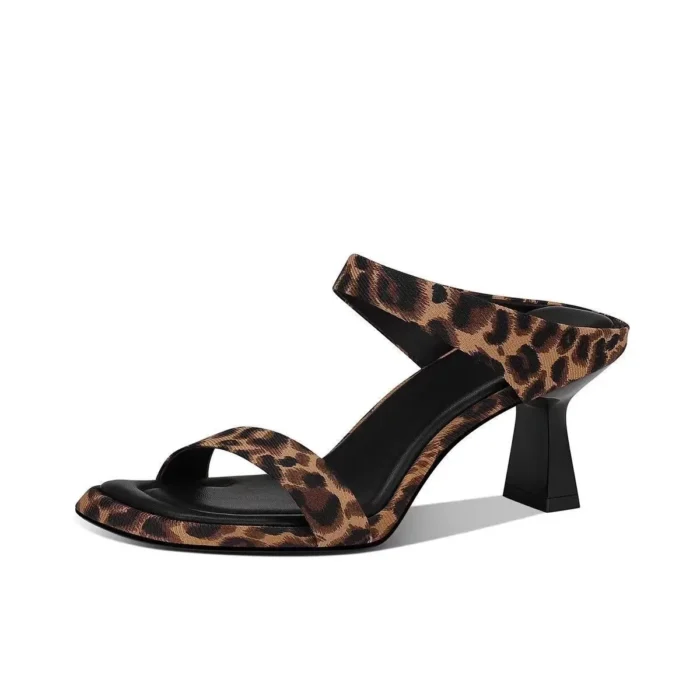 دمپایی زنانه پلنگی نوک‌باز پاشنه‌باریک - تصویر 2