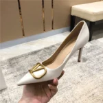 کفش پاشنه‌بلند زنانه چرمی نوک‌تیز - تصویر 8