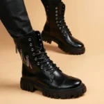 بوت چرمی مردانه سبک موتورسواری - تصویر 4