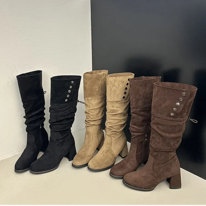 بوت زنانه زانوبلند وینتیج آسان‌پوش - تصویر 6
