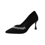 کفش زنانه مخملی نوک‌تیز پاشنه‌بلند