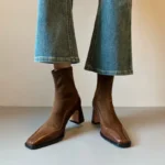 نیم‌بوت زنانه رترو فرانسوی پاشنه‌دار - تصویر 6