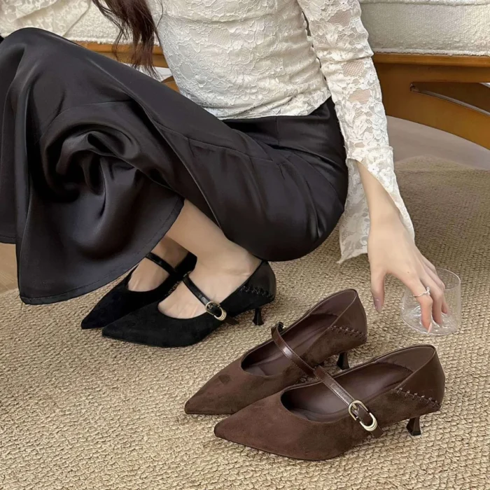 کفش مری‌جین زنانه نوک‌تیز راحت - تصویر 4