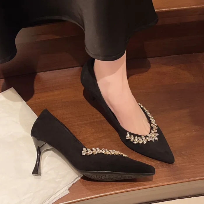 کفش مری‌جین زنانه پاشنه‌سوزنی کریستالی - تصویر 3