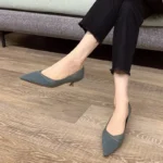 کفش زنانه مشکی نوک‌تیز پاشنه‌کوتاه - تصویر 4