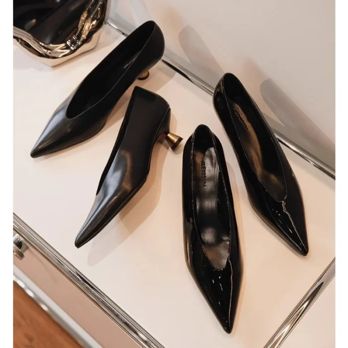 پامپ زنانه نوک‌تیز پاشنه‌کوتاه - تصویر 5