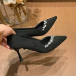 کفش زنانه مخملی نوک‌تیز پاشنه‌بلند - تصویر 6