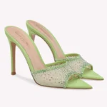 دمپایی زنانه نوک‌تیز پاشنه‌سوزنی نگین‌دار - تصویر 5