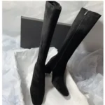 بوت زنانه زانوبلند جیر پاشنه‌کلفت - تصویر 5