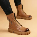 بوت چرمی مردانه سبک موتورسواری - تصویر 6