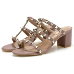 صندل زنانه شیک میخ‌دار پاشنه‌کلفت - تصویر 3