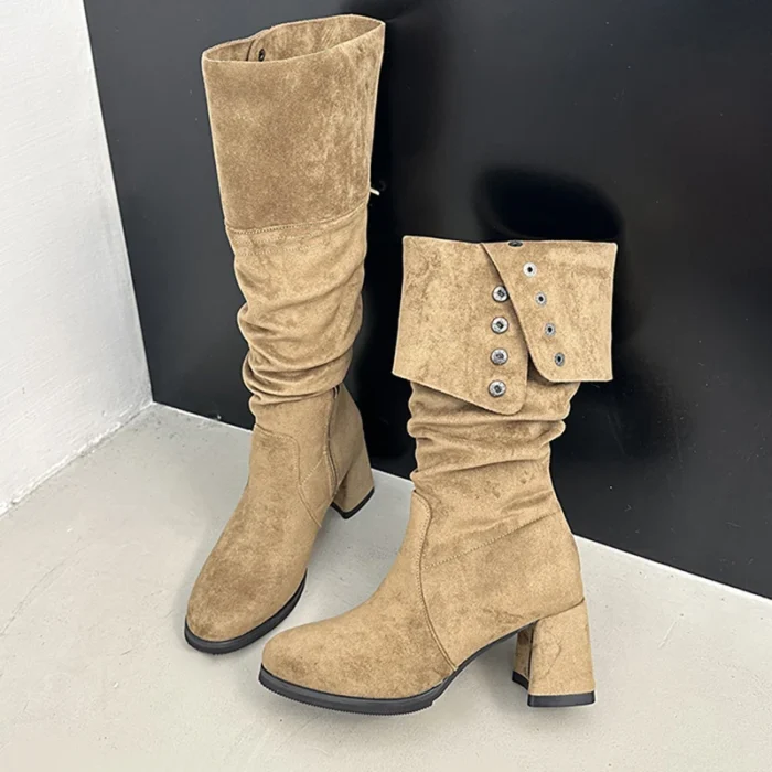 بوت زنانه زانوبلند وینتیج آسان‌پوش - تصویر 5