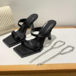 صندل زنانه نوک‌مربعی پاشنه‌کلفت - تصویر 4