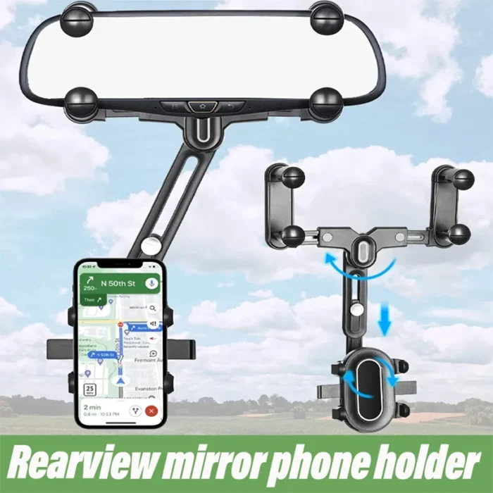 هولدر موبایل آینه‌ای خودرو ۳۶۰درجه - تصویر 3