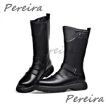 بوت چرمی مردانه سگک‌دار زمستانی - تصویر 7