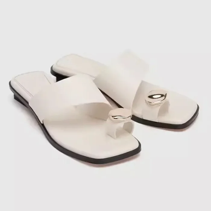 دمپایی زنانه تابستانی نوک‌باز ساده - تصویر 4