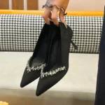 کفش زنانه مخملی نوک‌تیز پاشنه‌بلند - تصویر 5