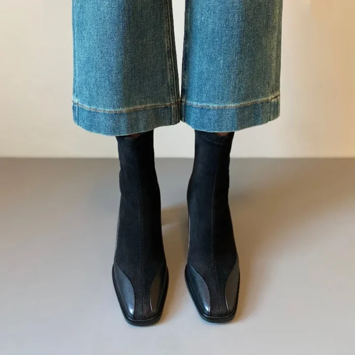 نیم‌بوت زنانه رترو فرانسوی پاشنه‌دار - تصویر 2